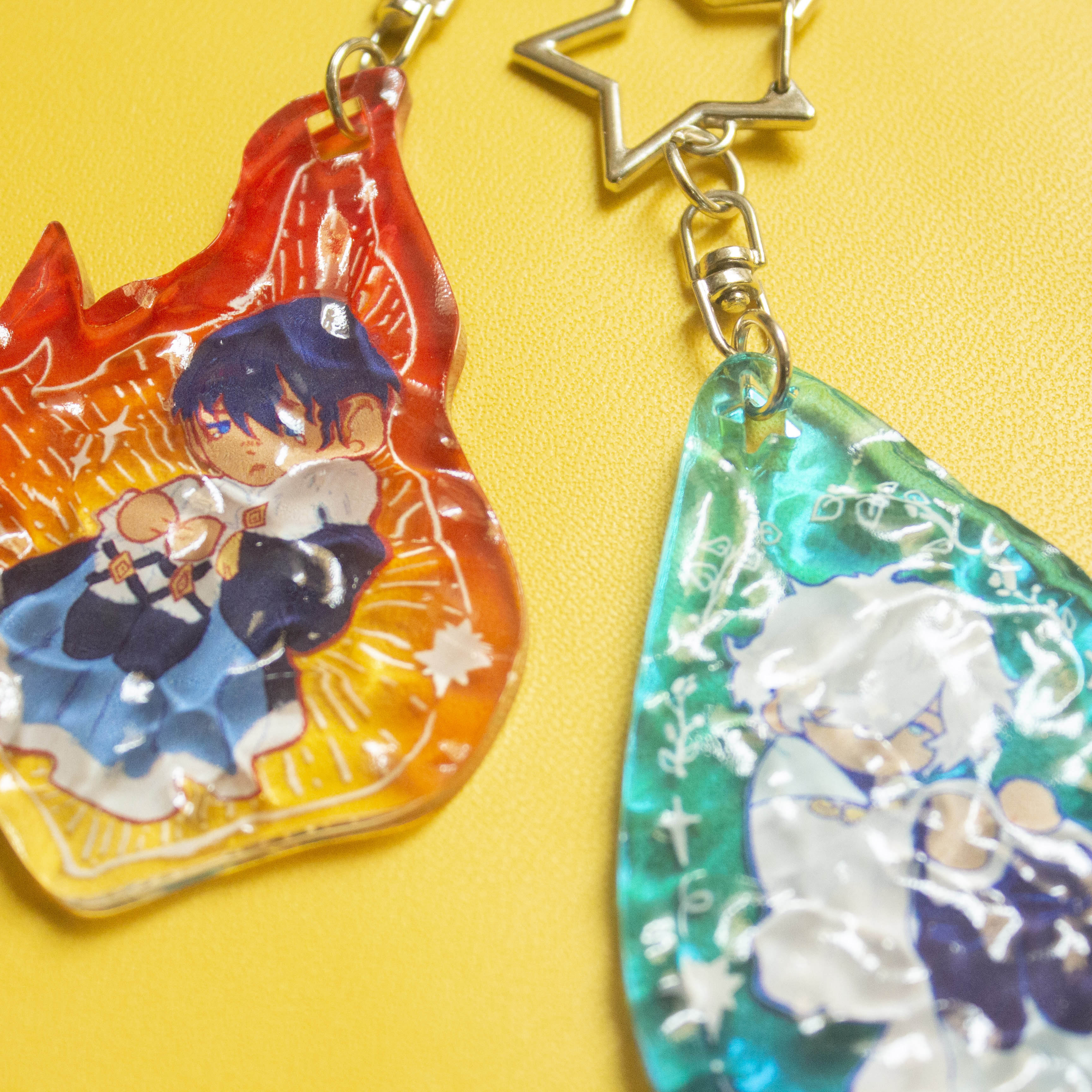 Witch Hat Atelier Qifrey and Olruggio Water/Fire Charm