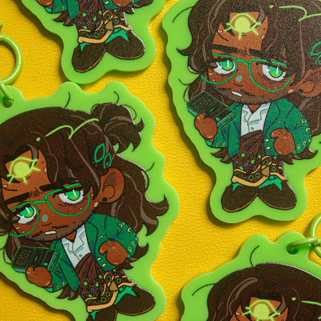 The Magnus Archives Jonathan Sims Thick Standee + Acrylic Charm