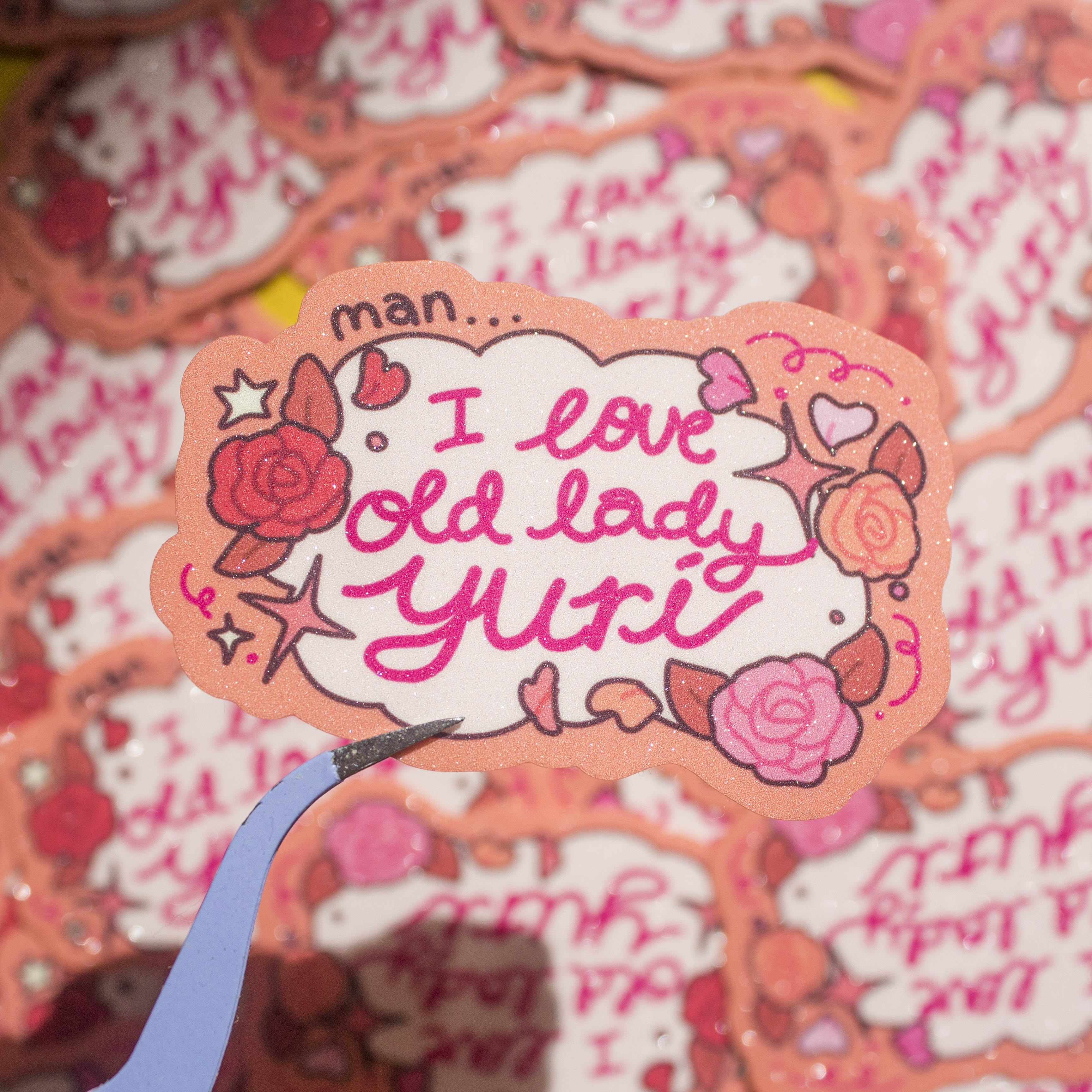 I love old lady Yuri / old man Yaoi Stickers