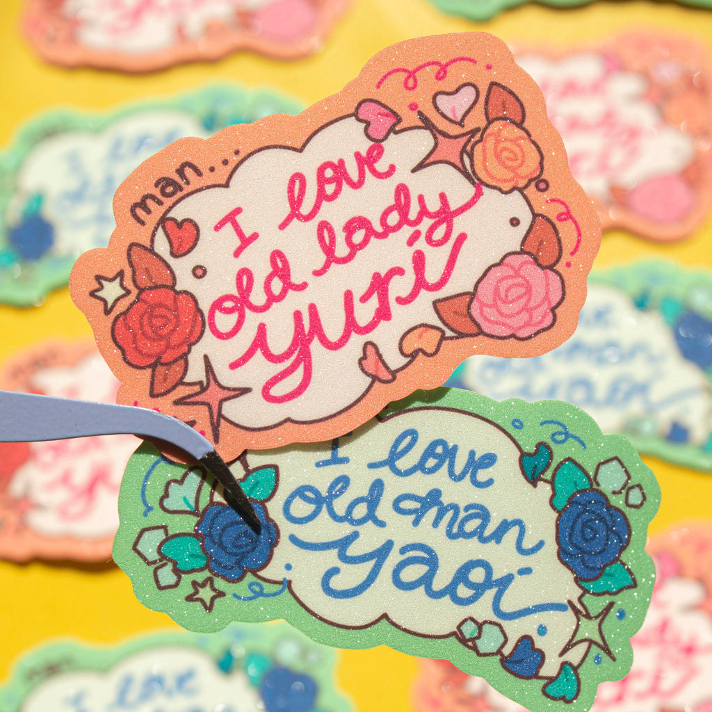 I love old lady Yuri / old man Yaoi Stickers