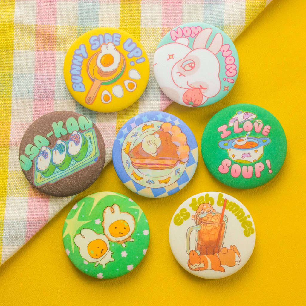 Foodie Buns Round Mini Pins