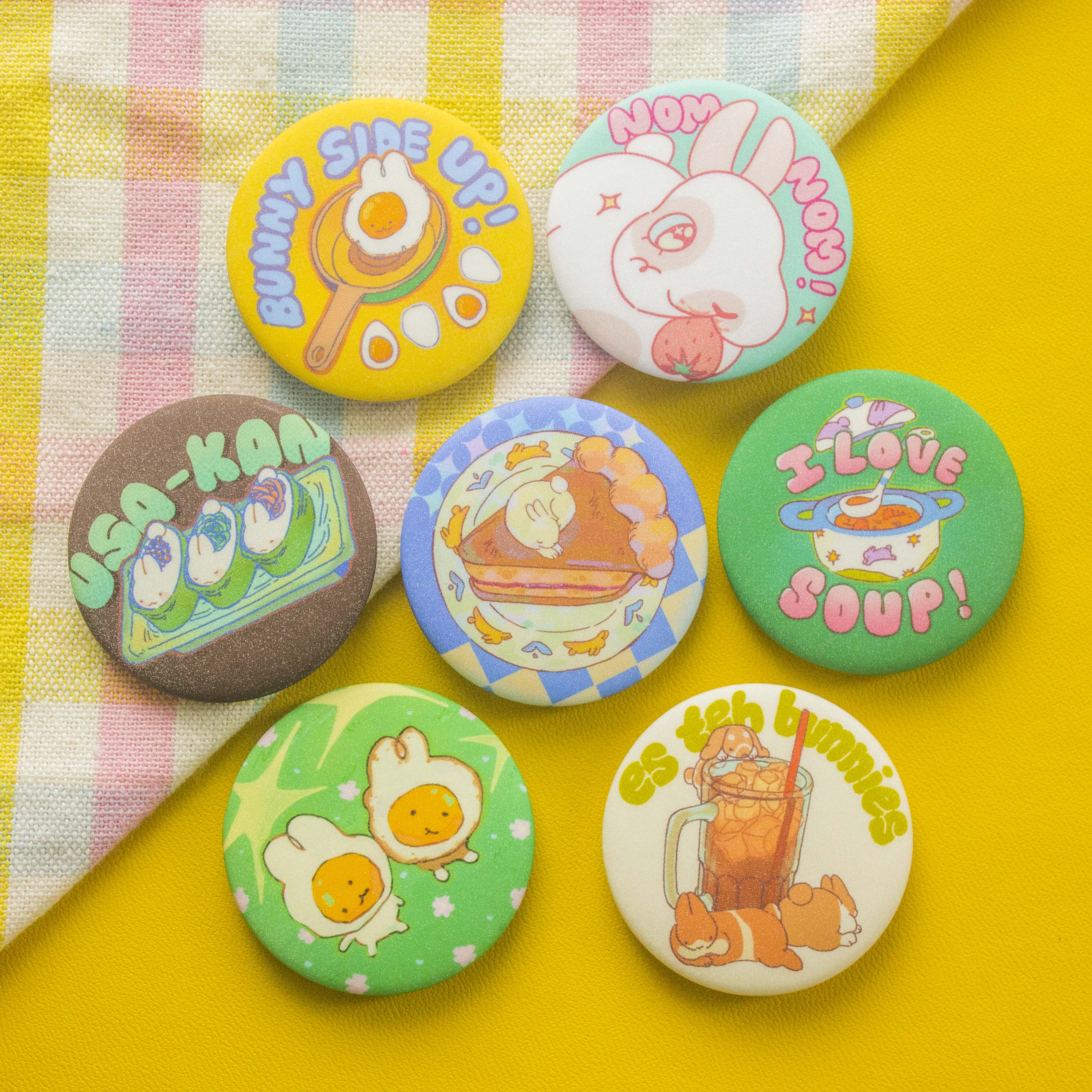 Foodie Buns Round Mini Pins
