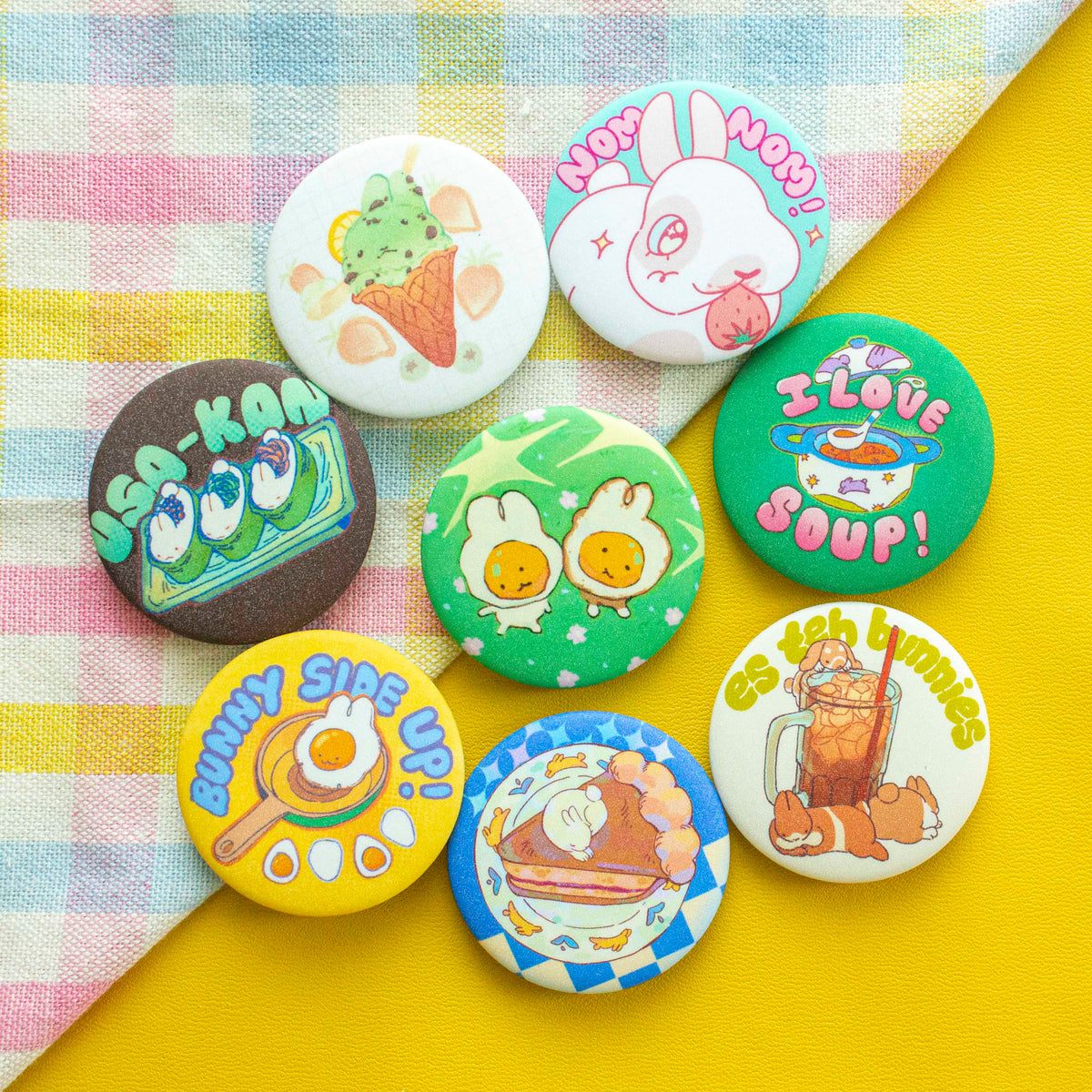 Foodie Buns Round Mini Pins